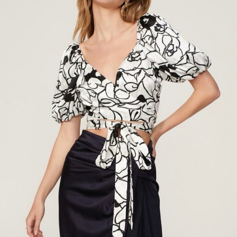 Ronny Kobo Zano Top in Floral Noir Print Size Small